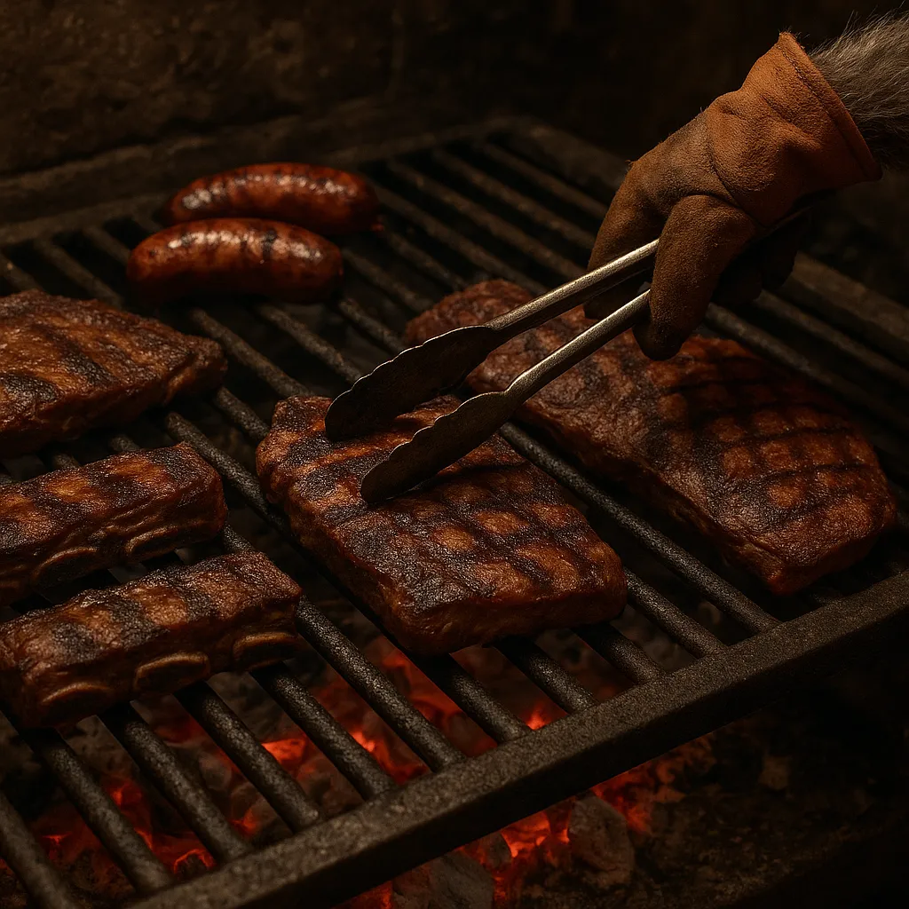 Asado grilling process