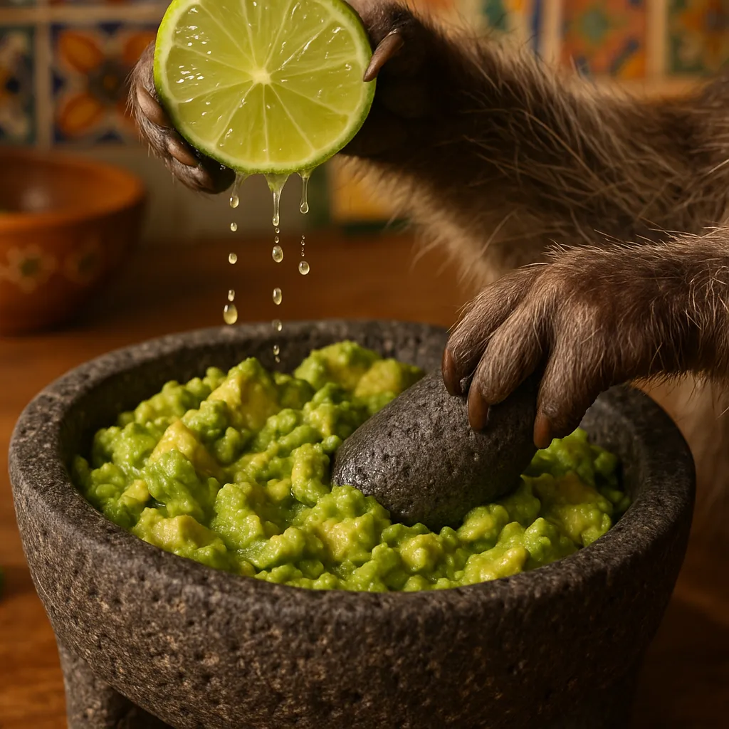 Molcajete guacamole technique