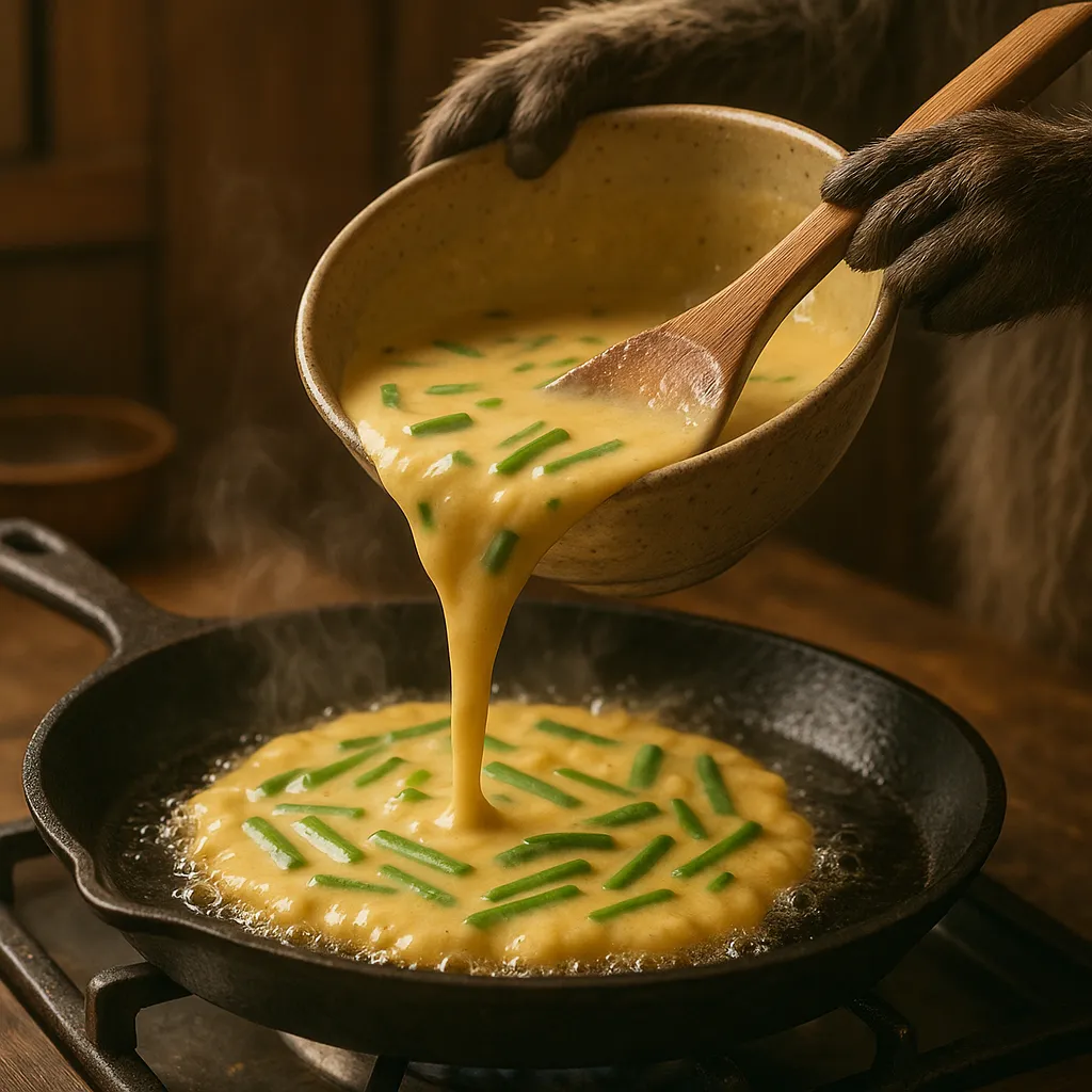 Scallion pancake cooking process